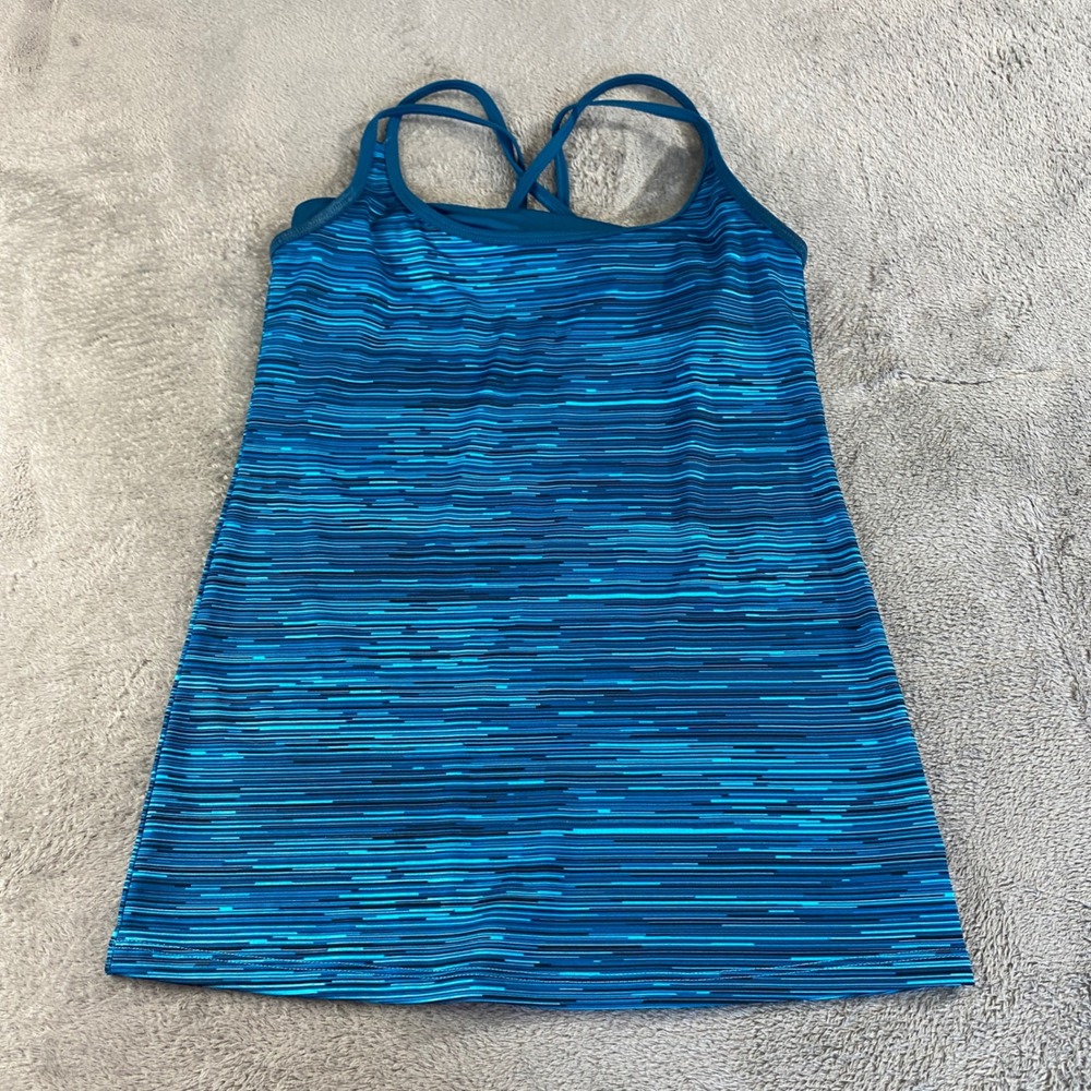 C9 by Champion Active Tank Top Womens Small Blue Duo Dry Strappy Built-in Bra